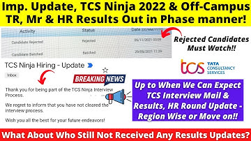 🔴Big Update, TCS Started Sending Rejection Mail After TCS Ninja 2022 & Off-Campus TR, Mr & HR Round!