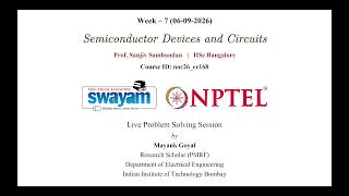 Semiconductor Devices and Circuits Week 7 Live Problem Solving Session (06/09/2026)