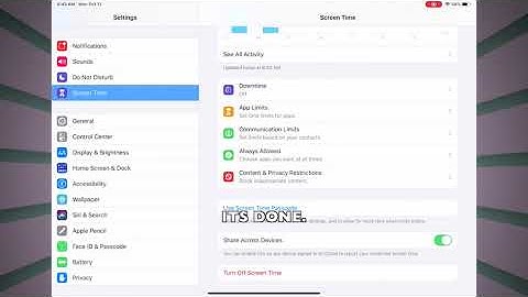 HOW TO ENABLE OR DISABLE SCREEN TIME PASSCODE IN IPADOS 13.6 (IPAD)