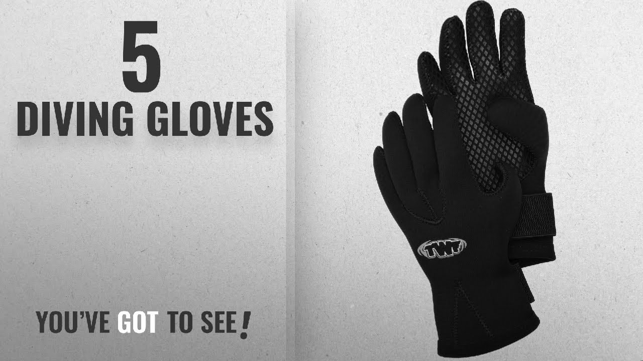 Top 10 Diving Gloves [2018]: TWF 3mm Gloves - Black, Medium