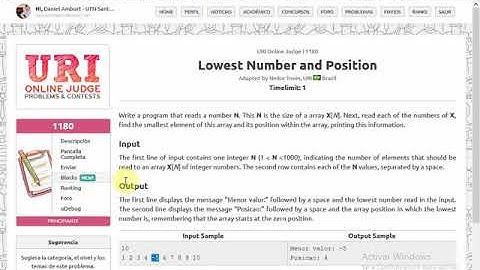 Problema 1180 URI Solucion C++ con y sin vector