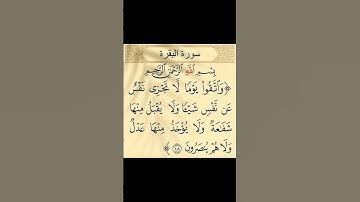 الاية ٤٨ من سورة البقرة #سبحان_الله #الحمد_لله #سورة_البقرة #تلاوة_خاشعة #اكسبلور