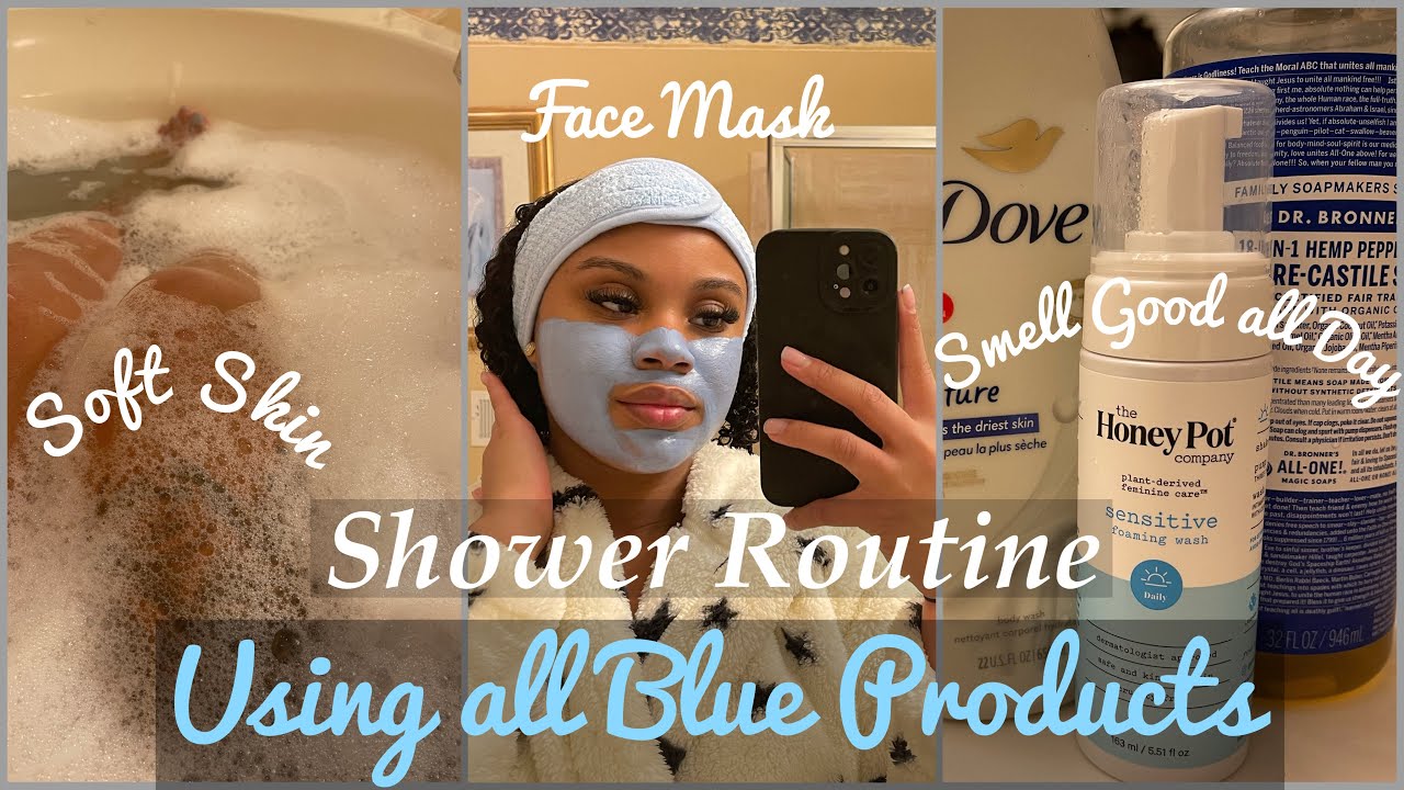 REALISTIC +SUPER FRESH & CLEAN SHOWER ROUTINE ALL BLUE PRODUCTS TO