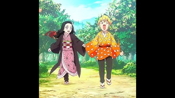 Nezuko & zenitsu cute moments 🥰💗 #demonslayer #foryou #kimetsunoyaiba #shorts