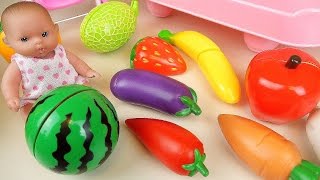 Baby Doll vegetable fruit wash and cutting kitchen toys