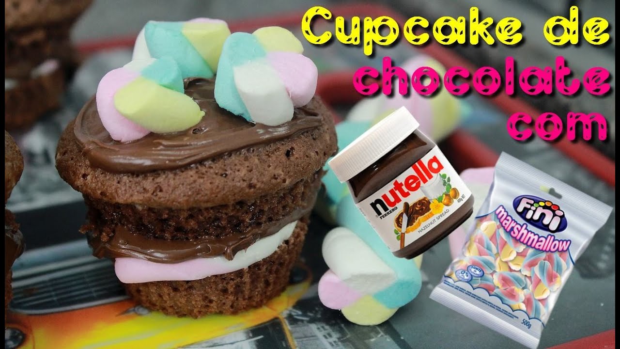 CUPCAKE DE CHOCOLATE COM MARSHMALLOW (FINI) E NUTELLA - SISTERS LELLIS