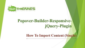 How To Import Content on single Target-Popover Builder Responsive jQuery Plugin