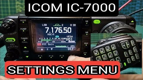 ICOM IC-7000 - SETTINGS MENU