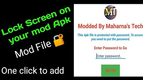 How to add a lock screen on your Apk //Any one can