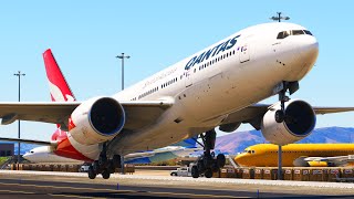 Emergency Landing #1 Qantas Boeing Best landing at OAKLANDAirprot MFS2024