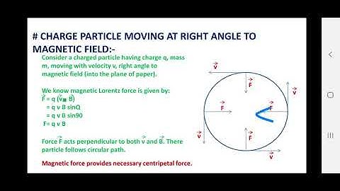 Charged Particle Moving at Right Angle to Magnetic Field