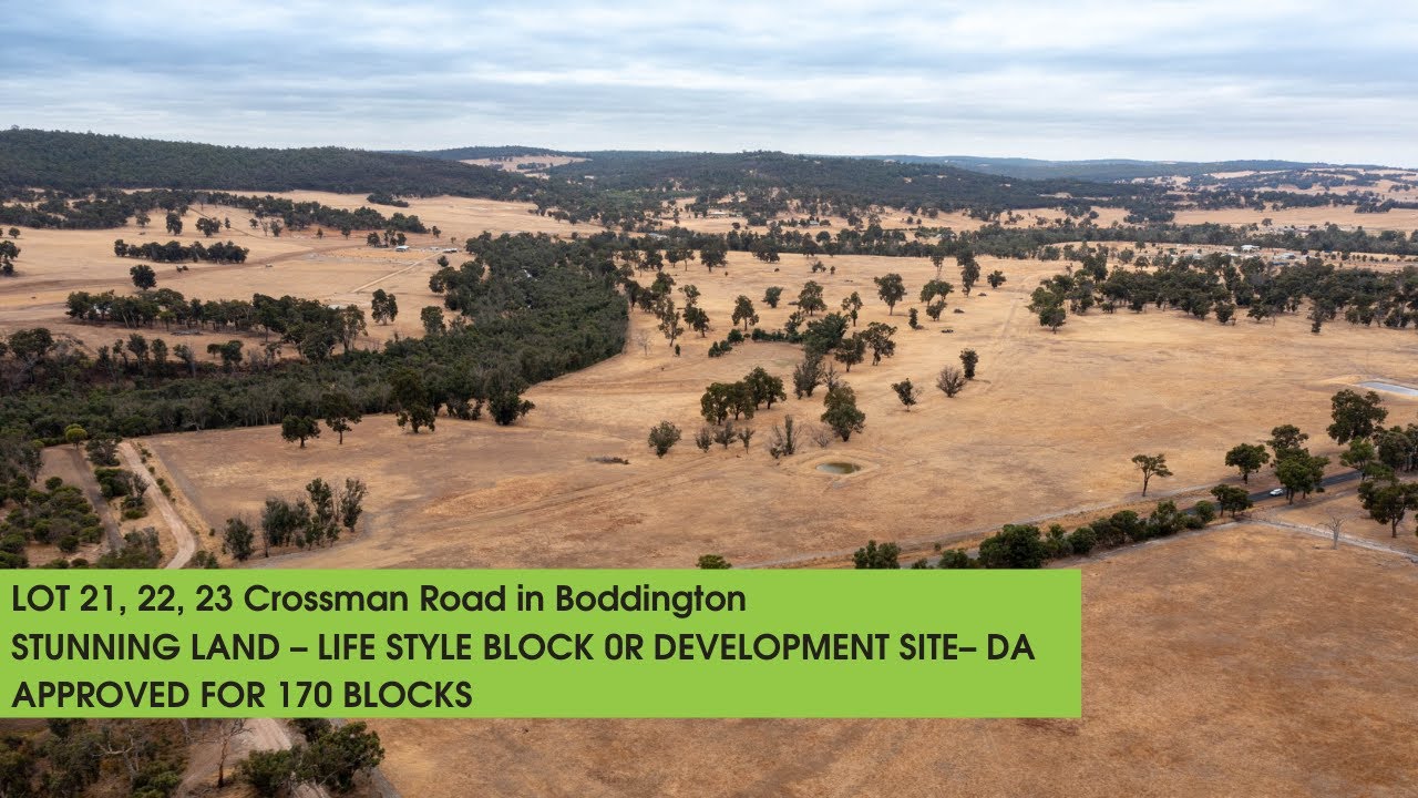 FOR SALE Lot 21, 22, & 23 Crossman Road in Boddington YouTube