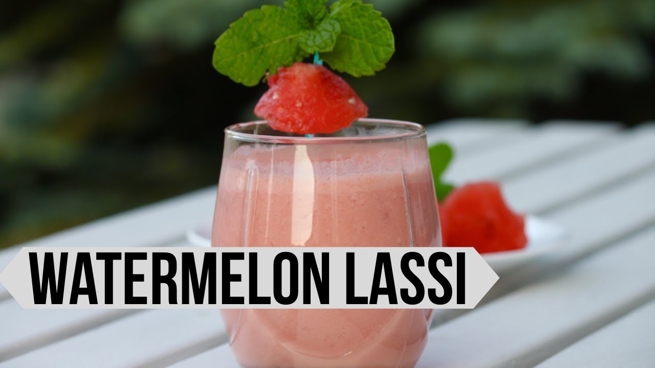 How to Make Healthy Watermelon Lassi- Watermelon Yogurt Drink - YouTube