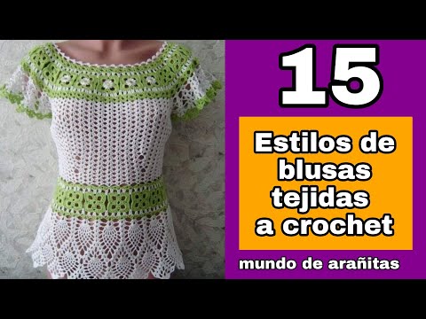 Blusas tejidas a crochet 2021 15 estilos - YouTube