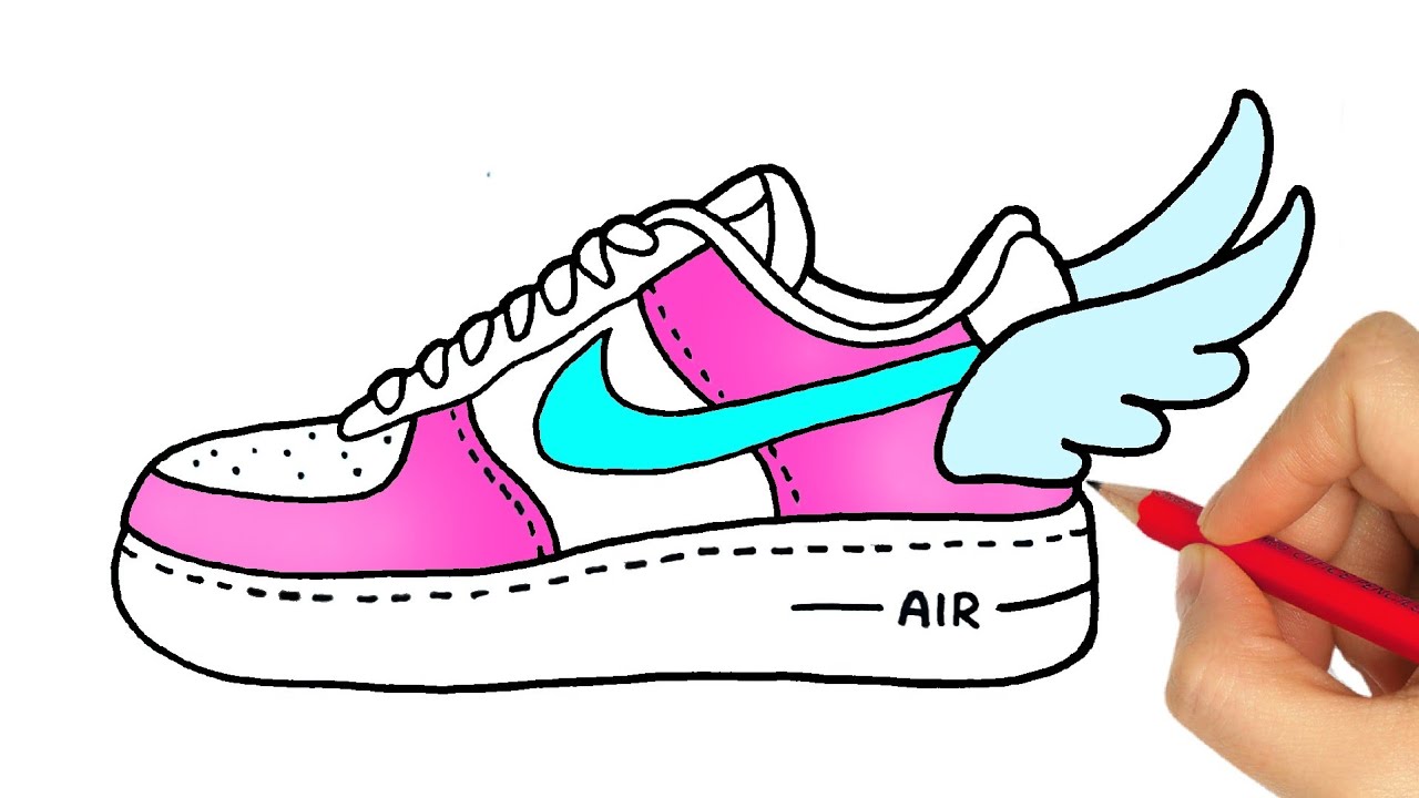 HOW TO DRAW NIKE SHOES EASY STEP BY STEP - YouTube