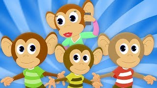 cinque piccole scimmie | canzoni di rima | canzone per bambini | Five Little Monkeys | Baby Rhymes