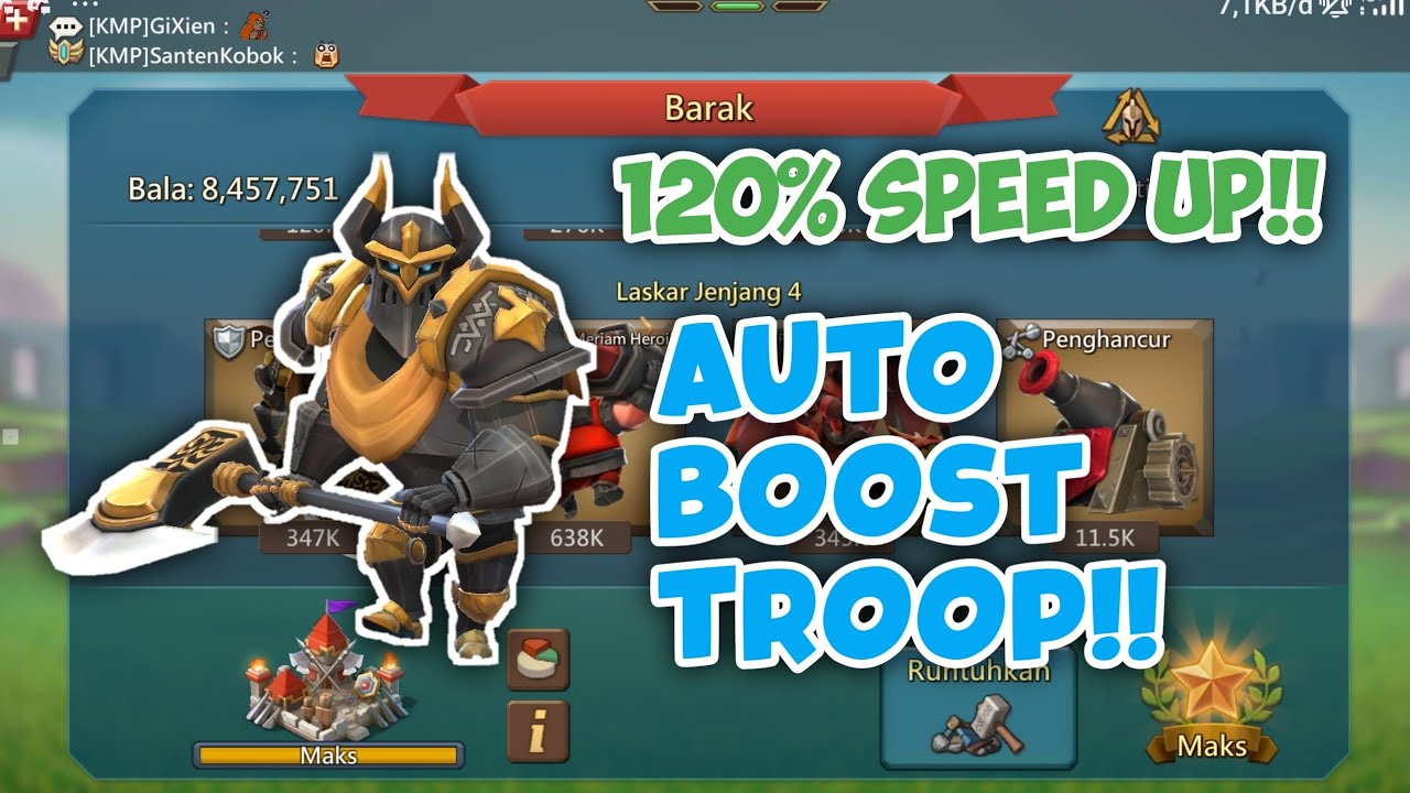 event-speed-up-120-boost-troop-t4-lords-mobile-indonesia-youtube