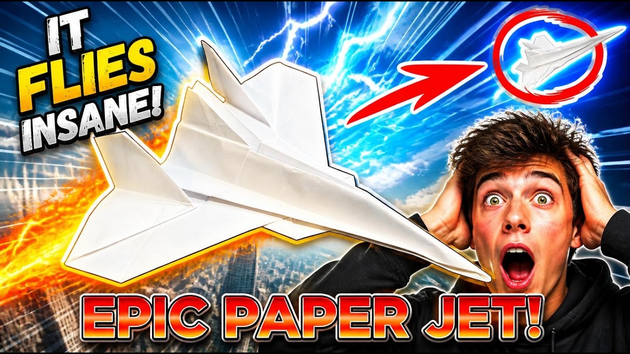 World Record Jet Fighter Paper Plane | How to Make a Paper Jet That ...