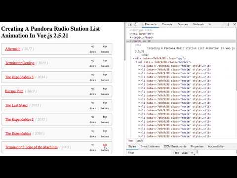 Creating A Pandora Radio Station List Animation In Vue.js 2.5.21
