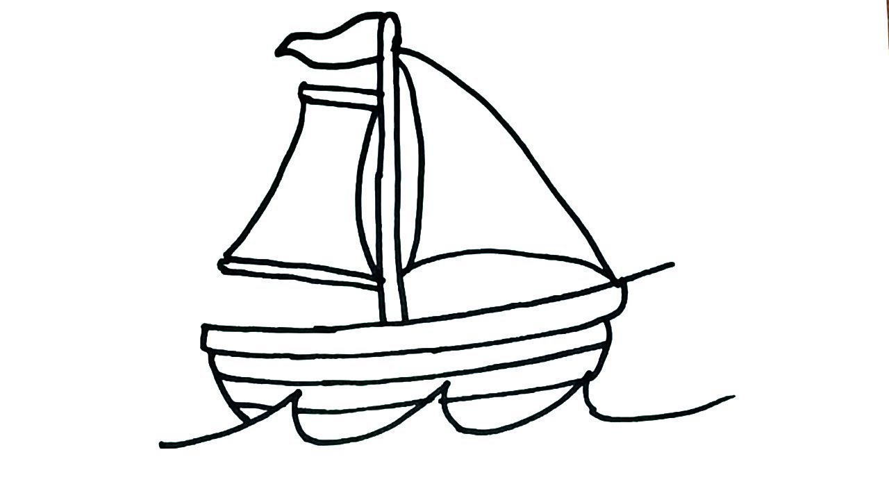 How to Draw a Ship  Step by Step Ship Drawing for Kids