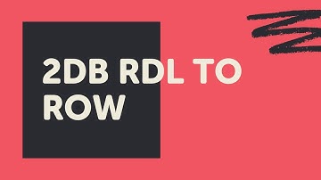 2DB RDL to Row