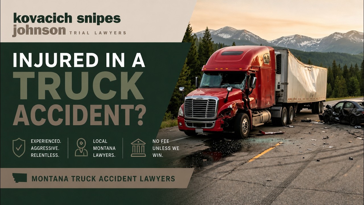 Injured in a truck accident? Montana truck accident lawyers at Kovacich Snipes Johnson