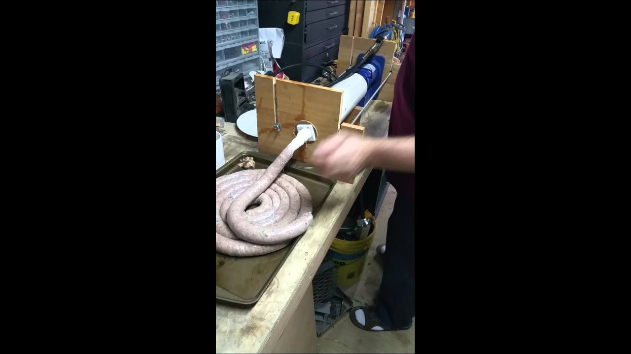 Sausage stuffer air powered part2 YouTube
