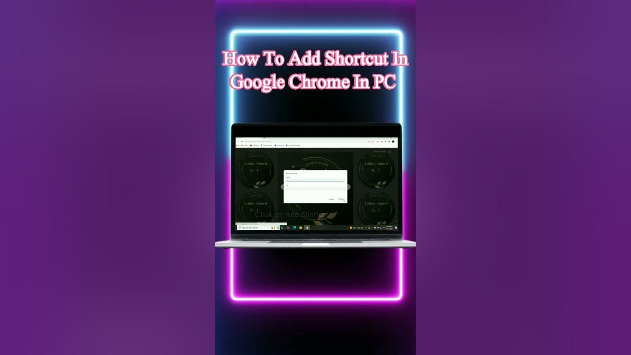 how-to-add-shortcut-in-google-chrome-in-laptop-windows-10-how-to-add