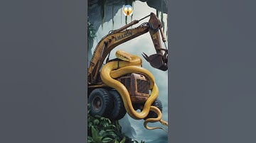 AI Travel Discovery | Python attacking Excavator | Amazon Jungle #shorts  #amazing   #art  #kaystory