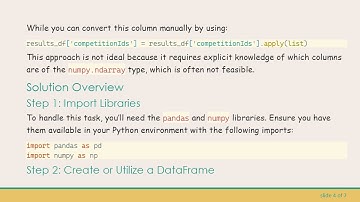 How to Detect and Convert numpy.ndarray Columns to List Columns in Python Pandas