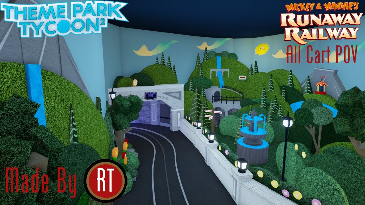 Disneyland Mickey & Minnie's Runaway Railway with all Cart Pov in Theme Park Tycoon 2