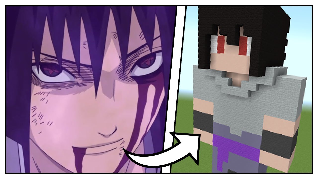 How To Build A Sasuke Uchiha Statue Naruto Shippuden Minecraft