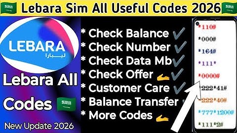Lebara Sim All Useful Codes Saudi Arabia🇸🇦|| Balance Check, Internet, Offers, Recharge Customer Care