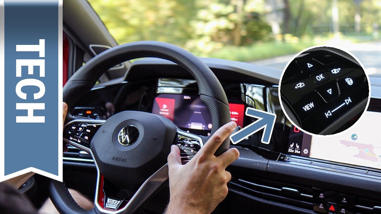 Neues Touch-Lenkrad von VW im Test während der Fahrt im neuen Golf