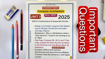Important Questions | Computer Architecture 💡 | BCA Semester 1 | CCSU 2025-26 | Study With Harshit