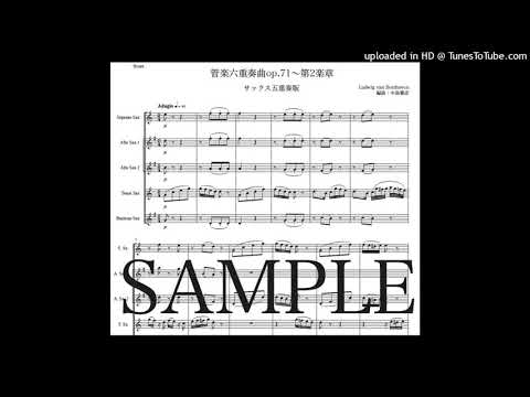 ベートーヴェン「管楽六重奏曲op.71〜第2楽章」サックス五重奏版（編曲：中島雅彦）