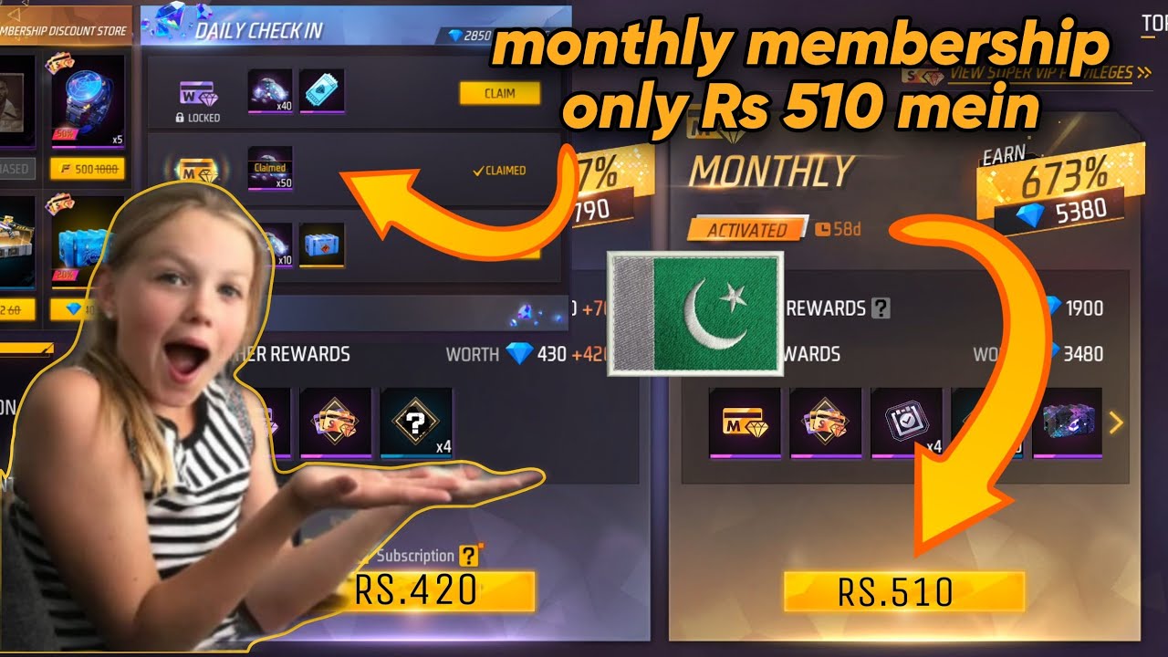 how to buy Free fire monthly membership at low price in Pakistan || full details 2023