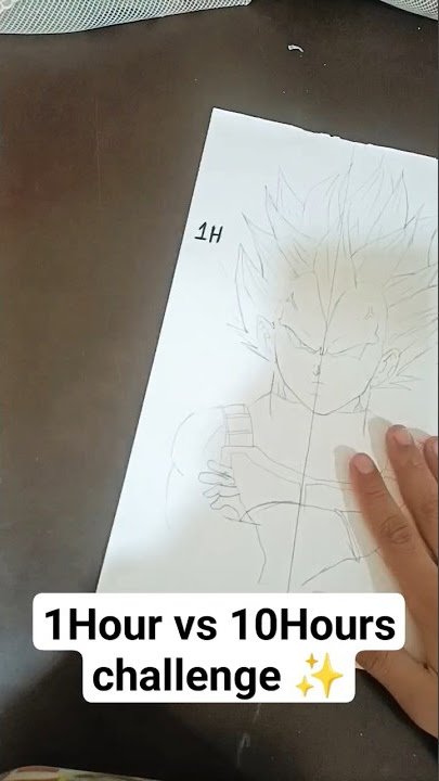 Drawing ✨VEGETA Ultra Ego✨ in 1 hour vs. 10 hours 😳😈 #vegeta