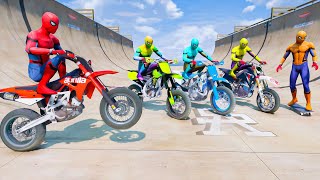 Spiderman Motorcycle Awesome Mega Ramp - Dangerous Rotating Tunnel