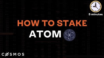 How to Stake ATOM in 5 Minutes | Step by step tutorial (COSMOS Ecosystem)