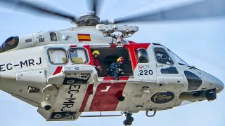 Helicóptero de Salvamento Marítimo Helimer 220 AW139 EC-MRJ rastreando el Río Besòs Barcelona