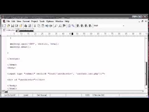 Beginner PHP Tutorial   174   Loading in file Contents to a DIV Part 3 flv