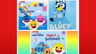 Kids Book Read Aloud Meet Baby Shark Bluey Little Library Collection Time For School