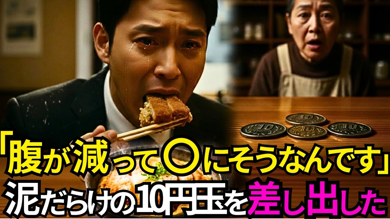 【感動する話】「お腹が空いて、〇にそうなんです」泥だらけの10円玉を握りしめて現れた少年→廃業の日に現れた会社役員が、震える手で差し出した『泥銭』の正体に涙…