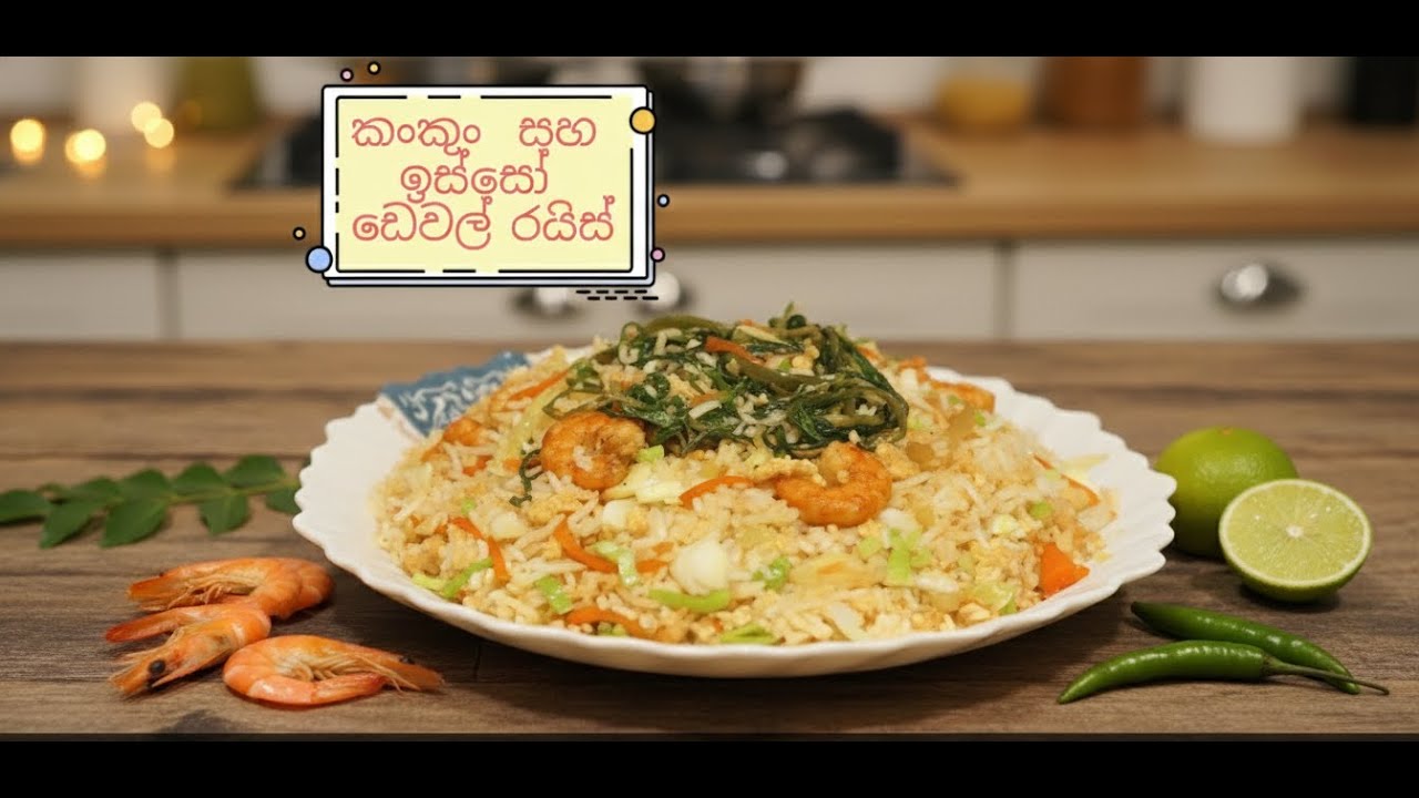 Deviled Rice Reci කංකුං සමඟ ඉස්සෝ ඩෙවල් රයිස් - Shrimp Deviled Rice with Kangkung - YouTube
