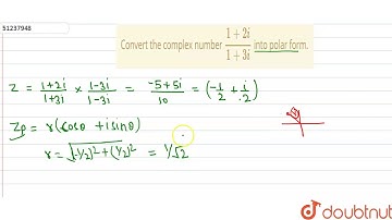 Convert the complex number `(1+2i)/(1+3i)` into polar form.