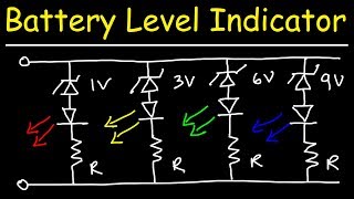 12V LED Battery Level Indicator With Zener Diodes & Resistors