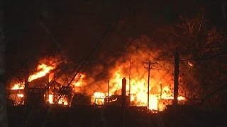 Crews battle warehouse fire on Tonawanda Island