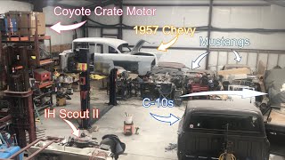 Shop Tour and Current Projects - Scout II, C-10s, Mustangs, ShoeBox Chevy, and More!