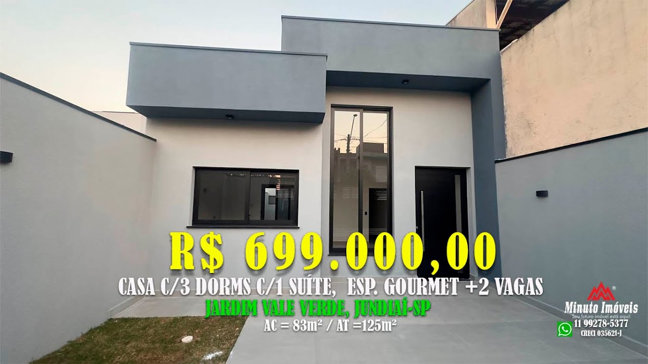 Casa Novinha à Venda  no Jardim Vale Verde em Jundiaí/SP